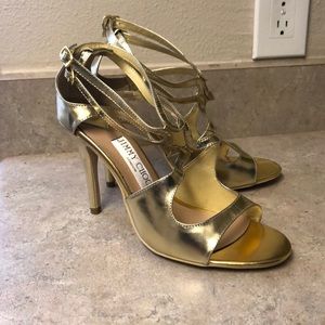 Gold Jimmy Choo Lang Sandal